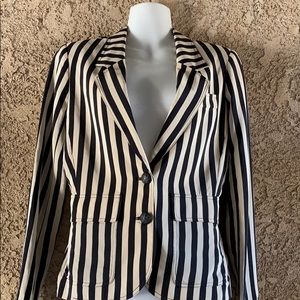 ALEX & ELI short set 2 silk striped designer brand blazer BETTLEJUICE